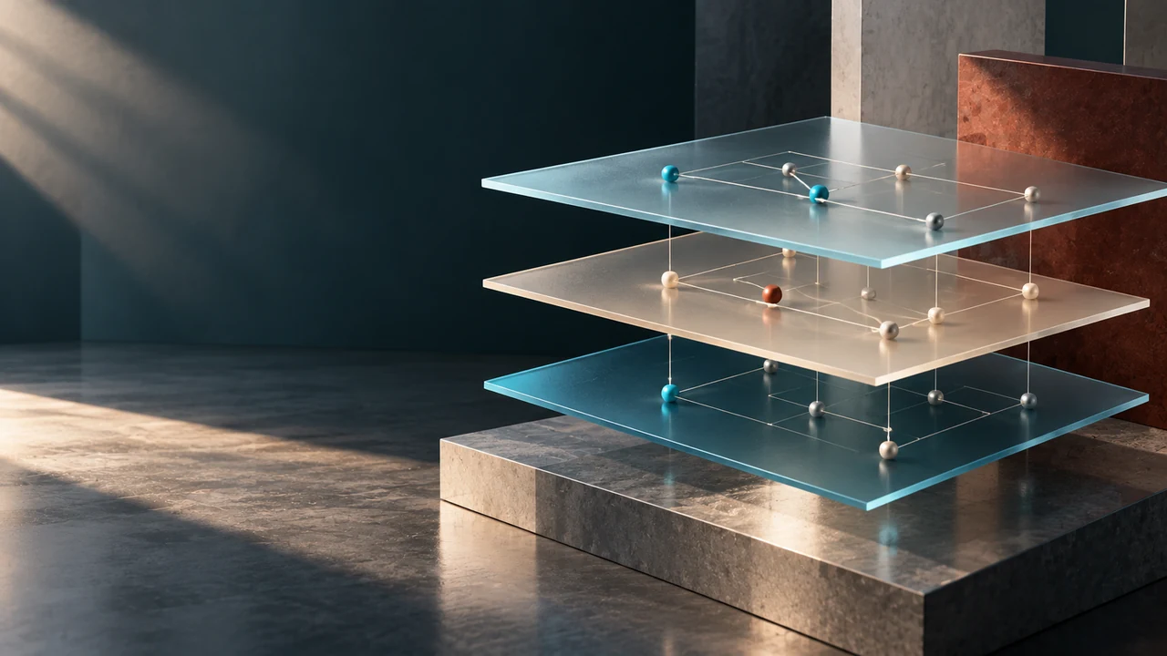 Illustration de couches de données connectées.