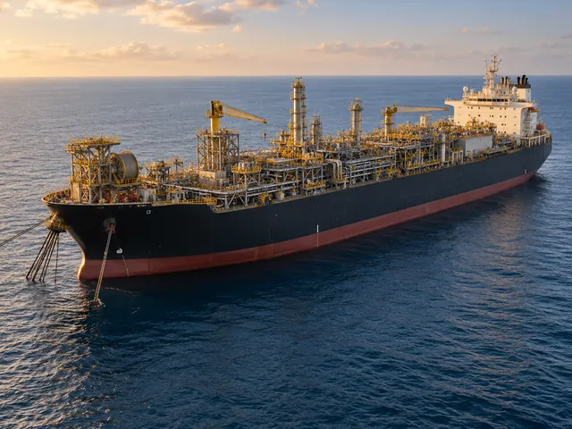 Navire de production pétrolière en mer.